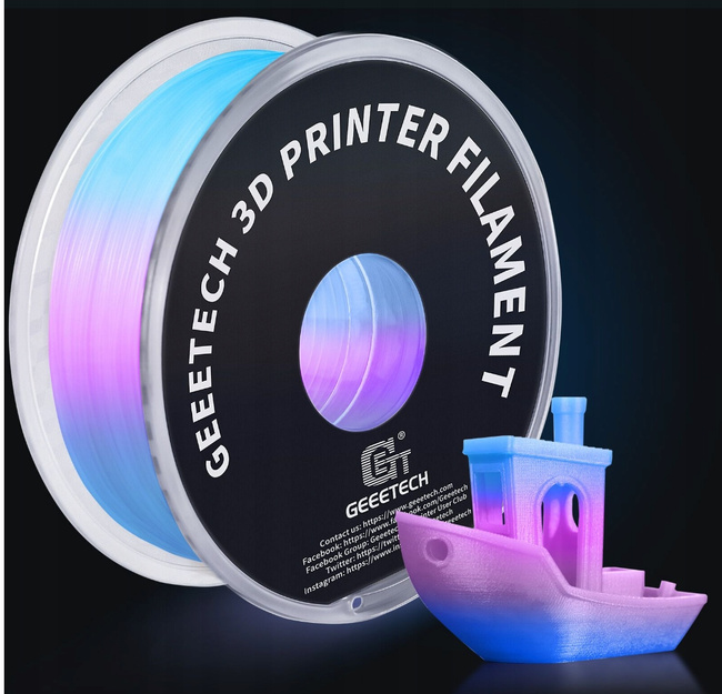 FILAMENT GEEETECH RAINBOW ŚWIECĄCY TĘCZOWY PLA 1kg