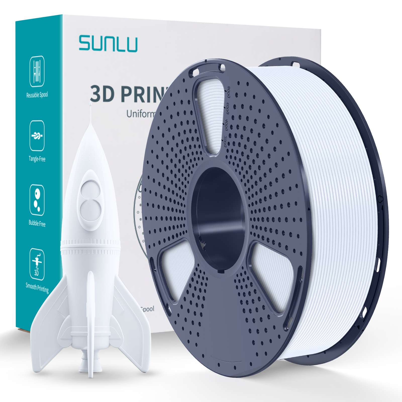Filament SUNLU High Speed PLA White Biały 1 Kg 1,75 Mm