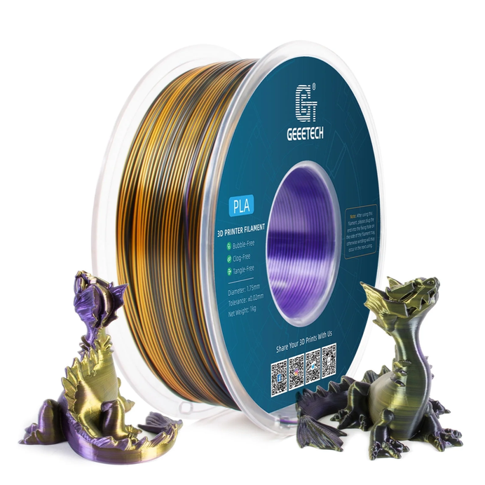 Geeetech Silk PLA Purple Gold Black Trójbarwny – zdjęcie produktu