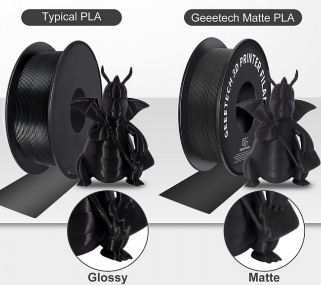 FILAMENT GEEETECH PLA MATTE BLACK CZARNY MAT  1,75mm 1KG