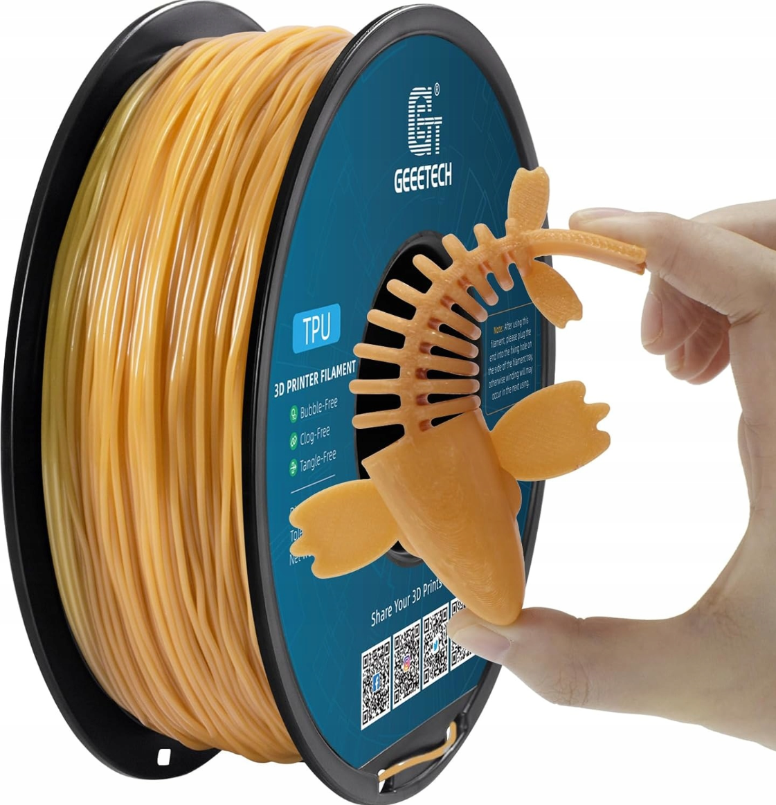 Filament Geeetech TPU Transparent Gold Złoty Transparentny 1kg 1,75mm