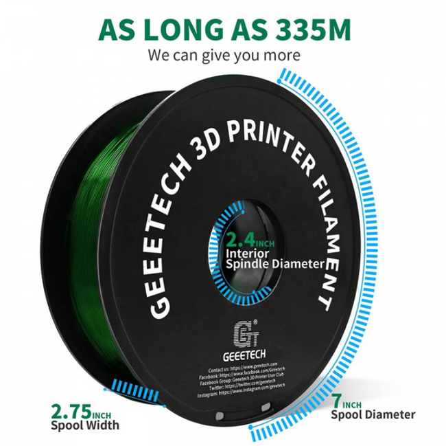 FILAMENT GEEETECH PETG GREEN ZIELONY 1,75mm 1KG