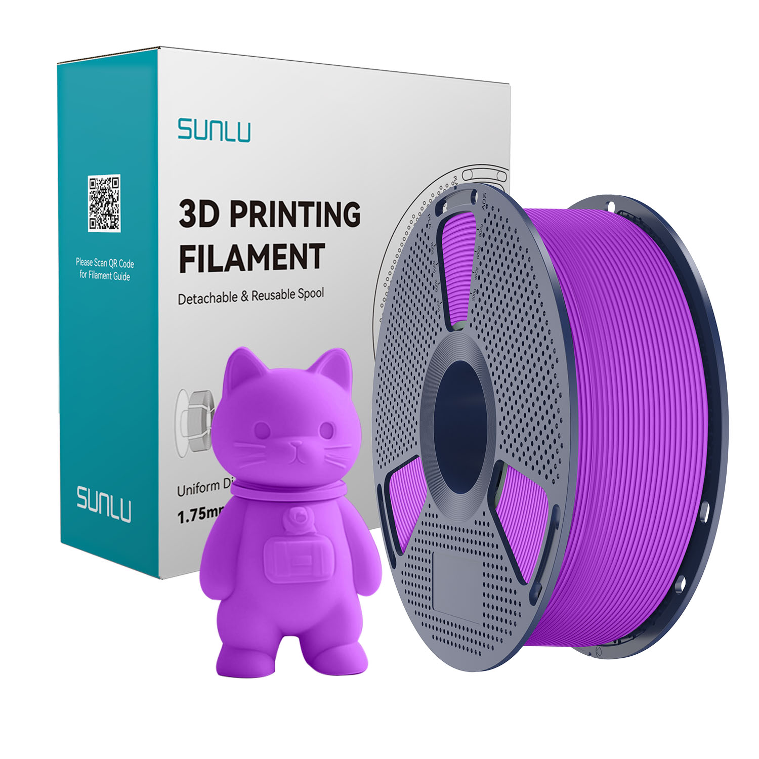 Filament SUNLU PLA Matte Purple Fioletowy 1kg 1,75mm