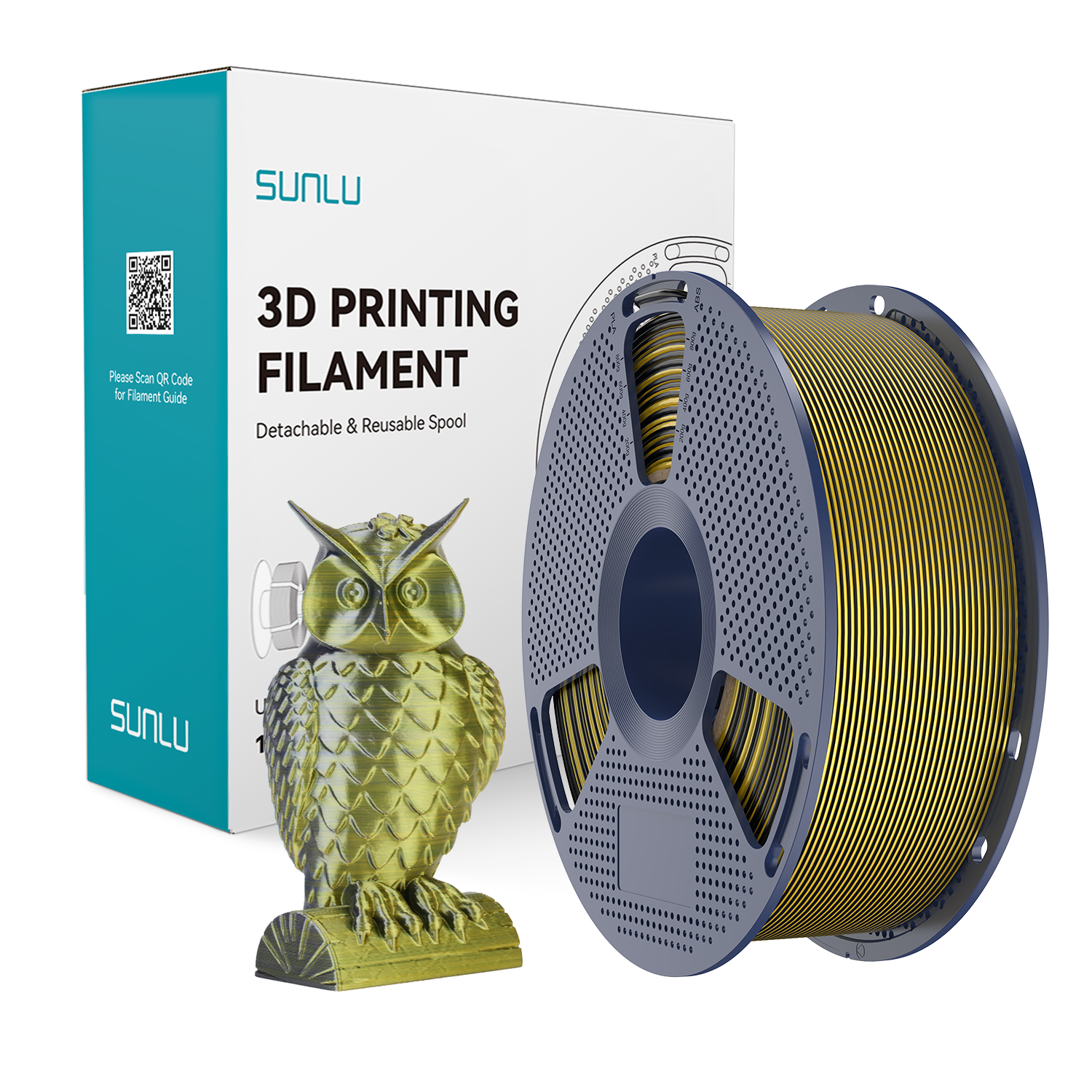 Filament SUNLU Silk PLA+ Dual-color Black Gold Czarny Złoty 250g 1,75mm