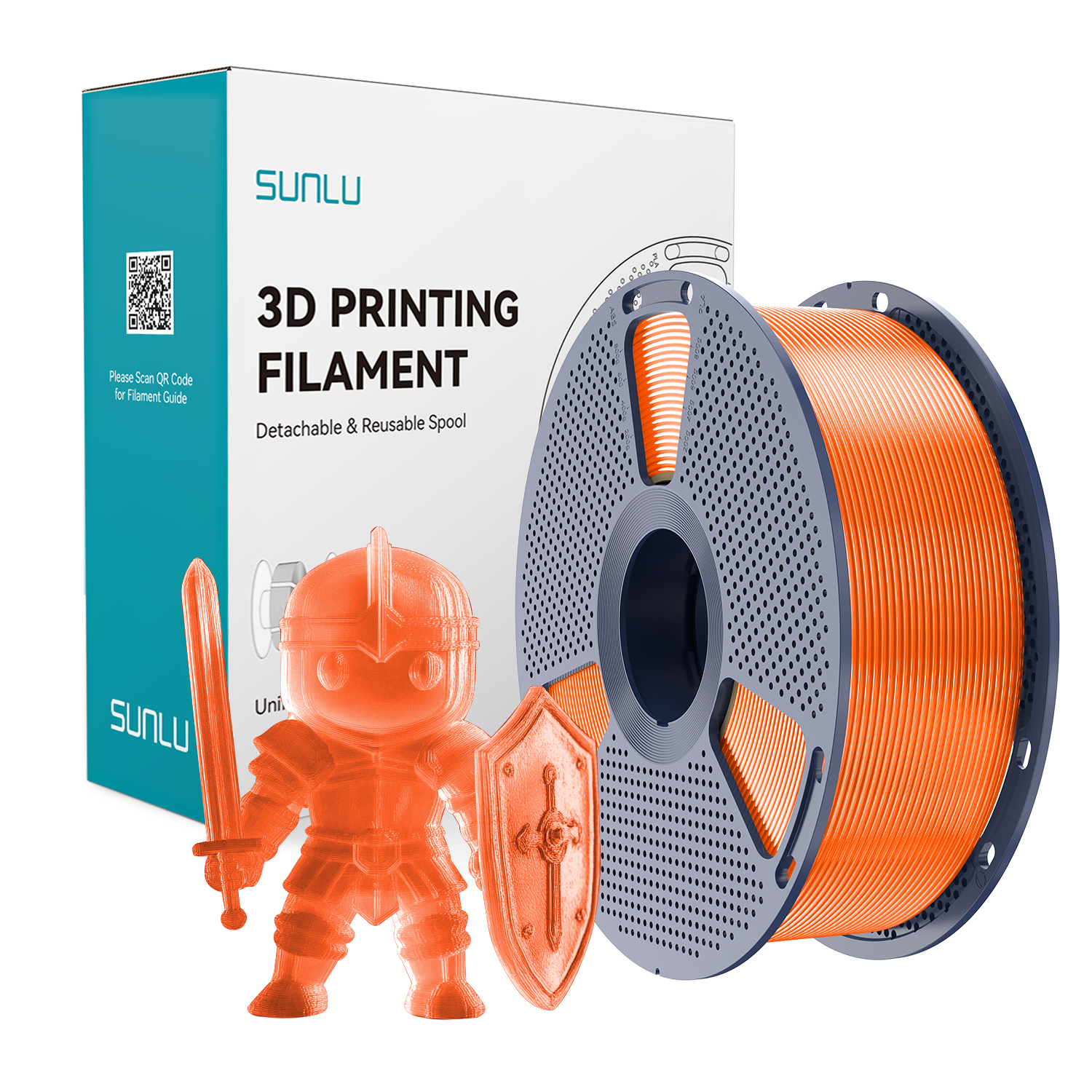 SUNLU PLA+ Transparent Orange Pomarańczowy Transparentny – zdjęcie produktu