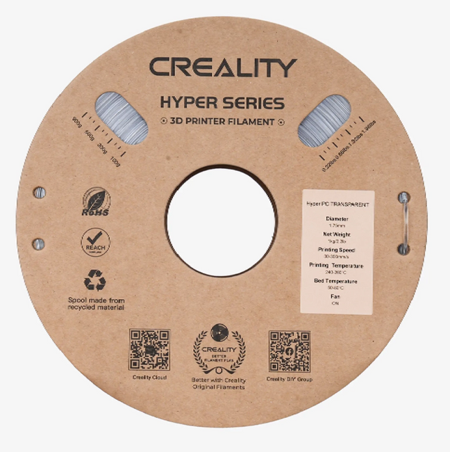 Filament Creality Hyper PC Transparentny 1.75mm 1kg