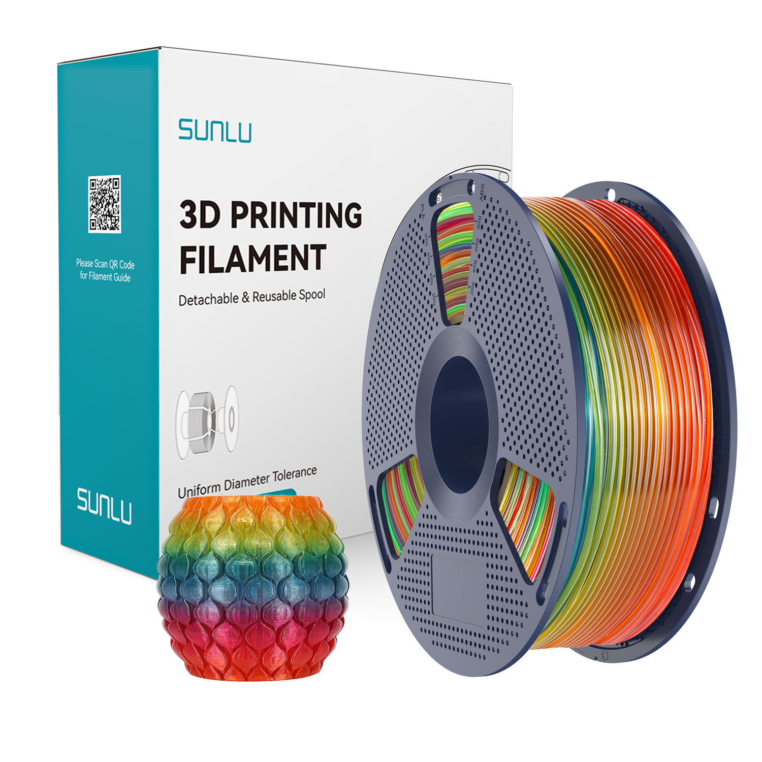 Filament SUNLU PLA Transparent Rainbow 01 Tęcza 01 1kg 1,75mm