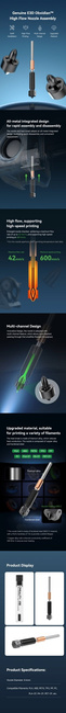 Dysza Creality E3D Obxidian High Flow 0,4 mm (Unicorn) – do K1/K1C/K1 SE/K1 Max/Ender-3 V3/V3 Plus