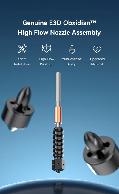 Dysza Creality E3D Obxidian High Flow 0,4 mm (Unicorn) – do K1/K1C/K1 SE/K1 Max/Ender-3 V3/V3 Plus