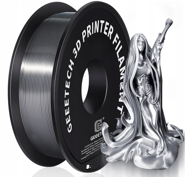 FILAMENT GEEETECH SILK SILVER METAL PLA 1kg