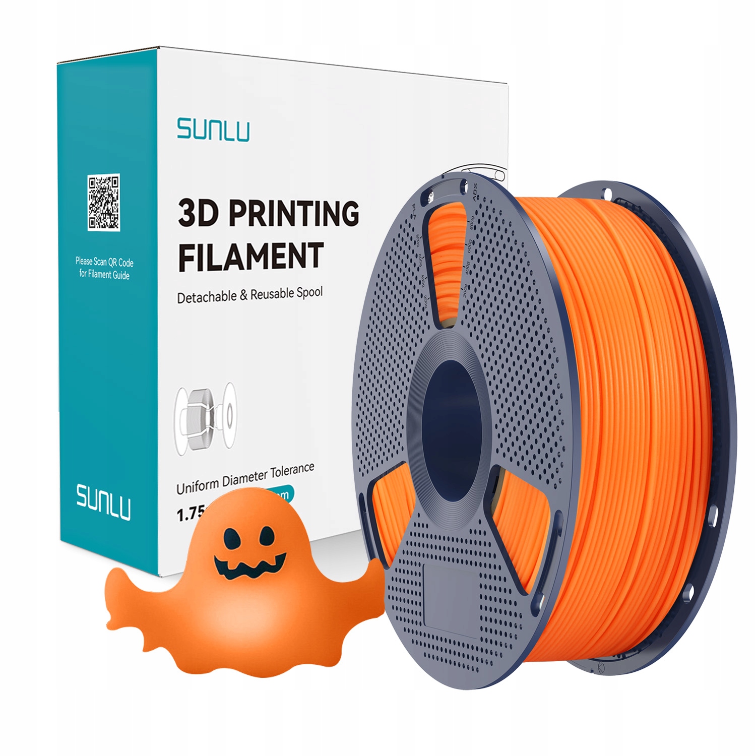 Filament SUNLU PLA Glow In The Dark Cyber Orange Pomarańczowy 1kg 1,75mm