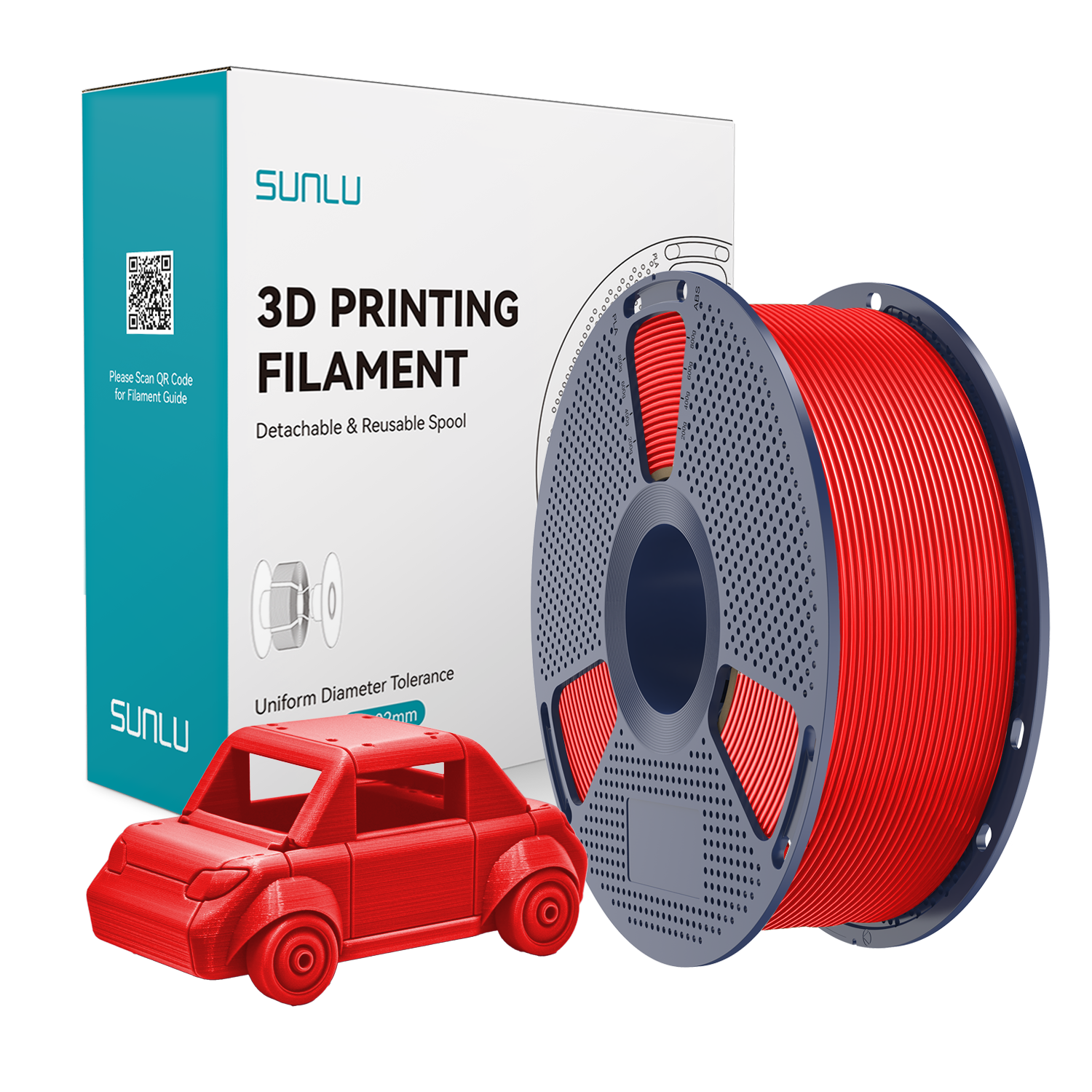 Filament SUNLU PETG Red Czerwony 1kg 1,75mm