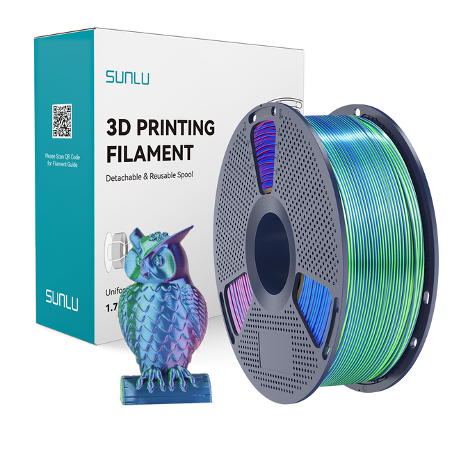 Filament SUNLU Silk PLA+ Tri-color Blue Green Purple Trójbarwny 1kg 1,75mm