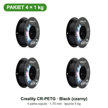 Creality CR-PETG Black — pakiet 4 × 1 kg, 1,75 mm