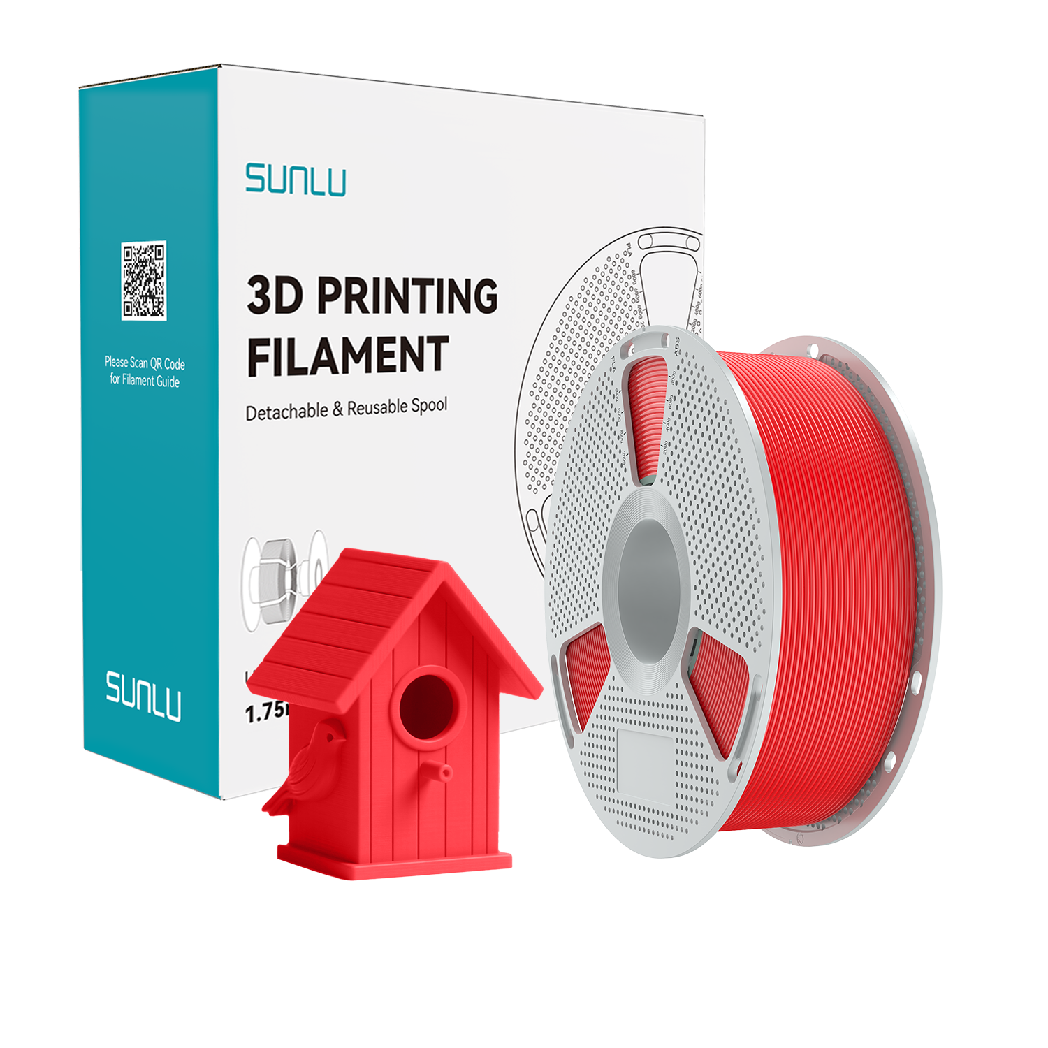 Filament SUNLU ASA Red Czerwony 1kg 1,75mm