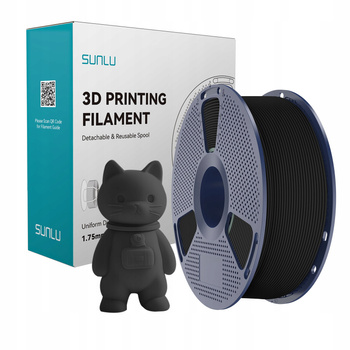 Filament SUNLU PLA Matte Black Czarny 1kg 1,75mm