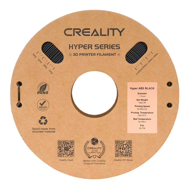 Filament Creality Hyper ABS Black Czarny 1kg 1,75mm