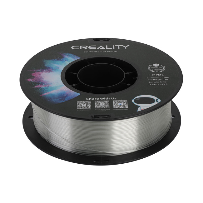 ORYGINALNY FILAMENT CREALITY CR-PETG TRANSPARENTNY PRZEZROCZYSTY 1KG 1,75mm