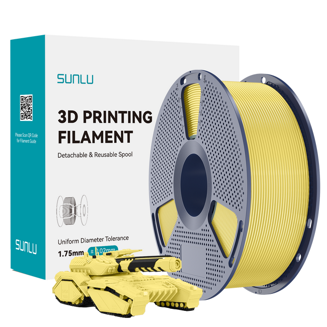 Filament SUNLU PLA Lemon Yellow Żółty Cytrynowy 1kg 1,75mm