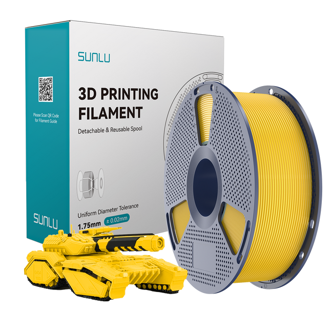 Filament SUNLU PLA Vivid Yellow Żółty Jaskrawy 1kg 1,75mm