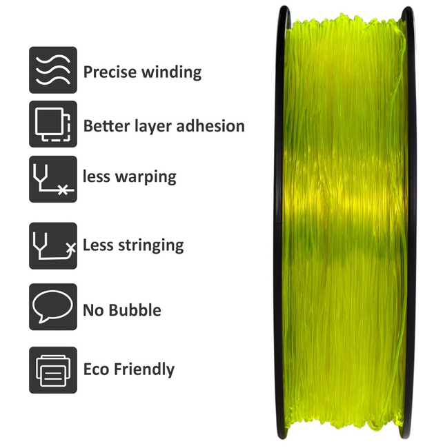 FILAMENT GEEETECH TPU YELLOW TRANSPARENTNY ŻÓŁTY 1,75mm 1KG