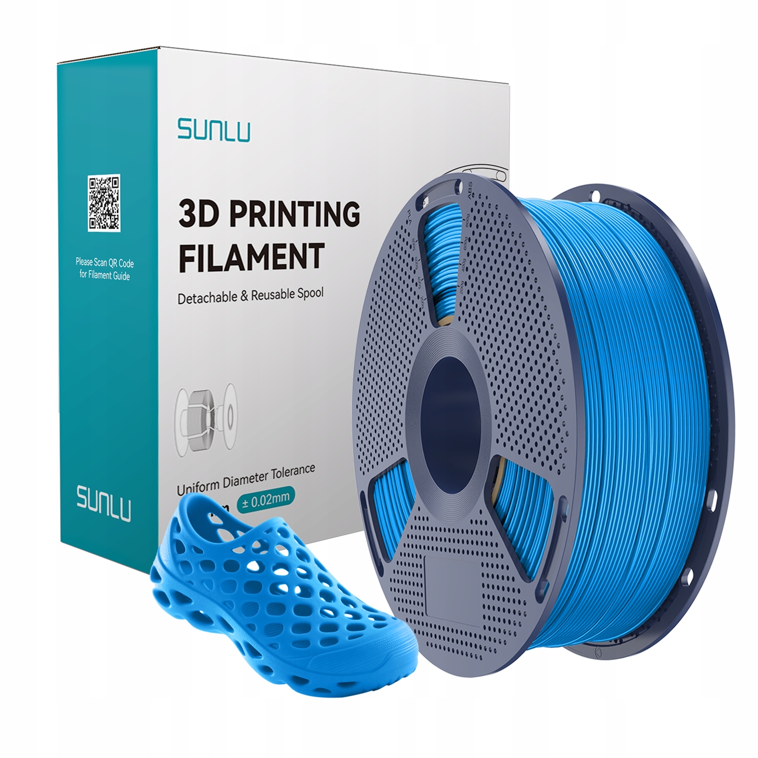 Filament SUNLU TPU 95A Azure Niebieski Lazurowy 1kg 1,75mm