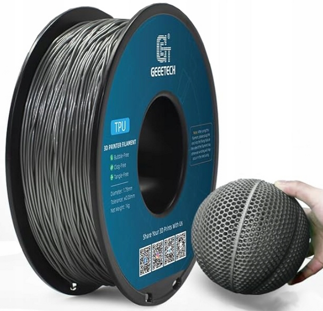 FILAMENT GEEETECH TPU SILVER TRANSPARENTNY SREBRNY 1,75mm 1KG