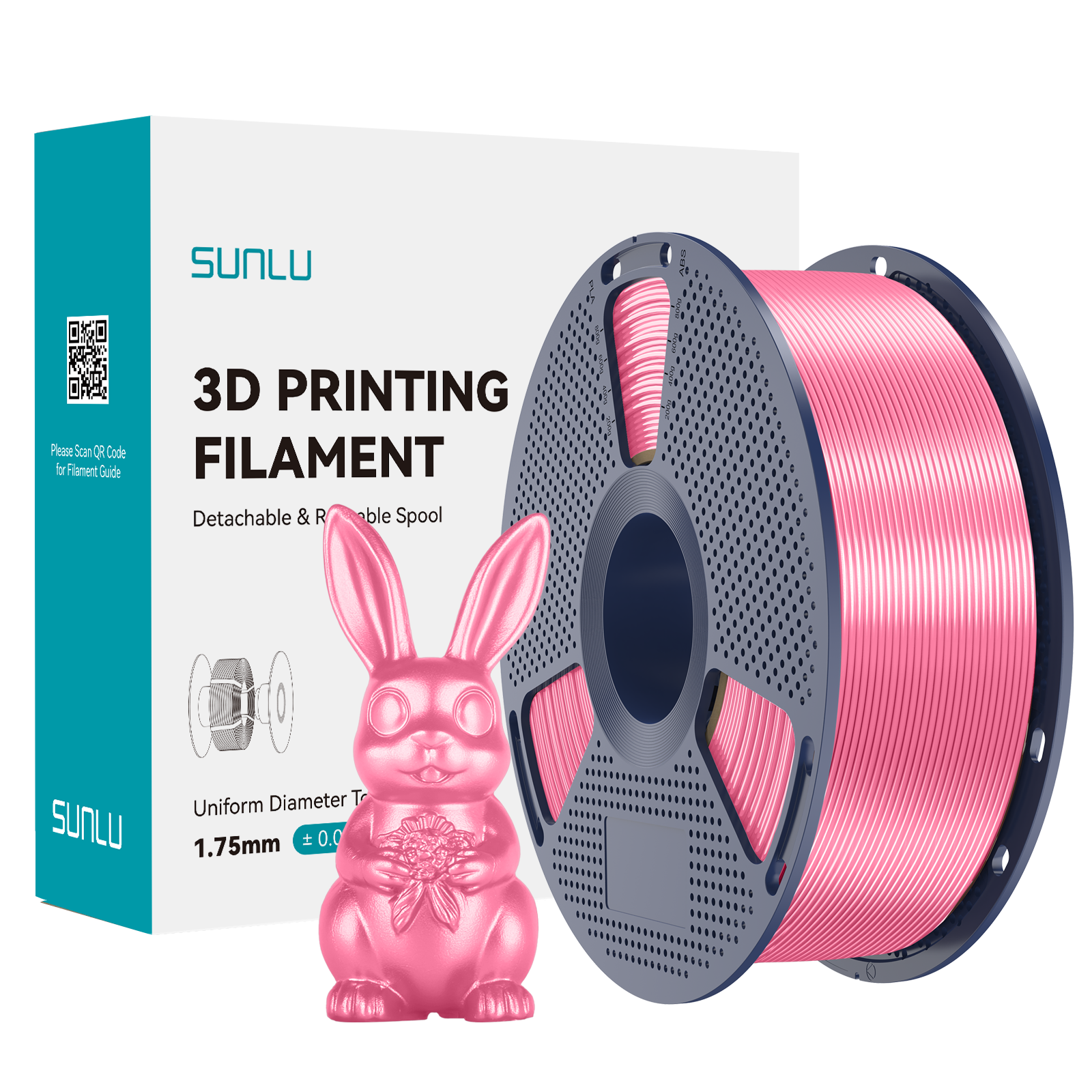 Filament SUNLU Silk PLA+ Pink Różowy 1kg 1,75mm