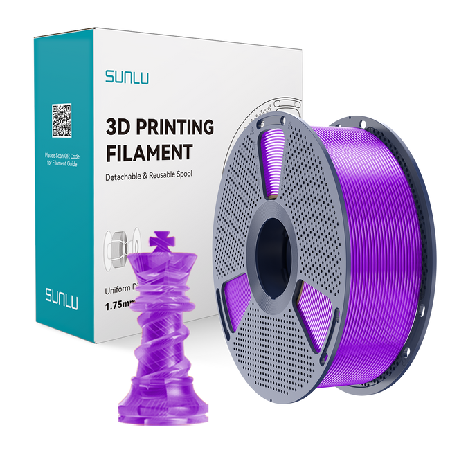 Filament SUNLU PETG Transparent Purple Fioletowy Transparentny 1kg 1,75mm
