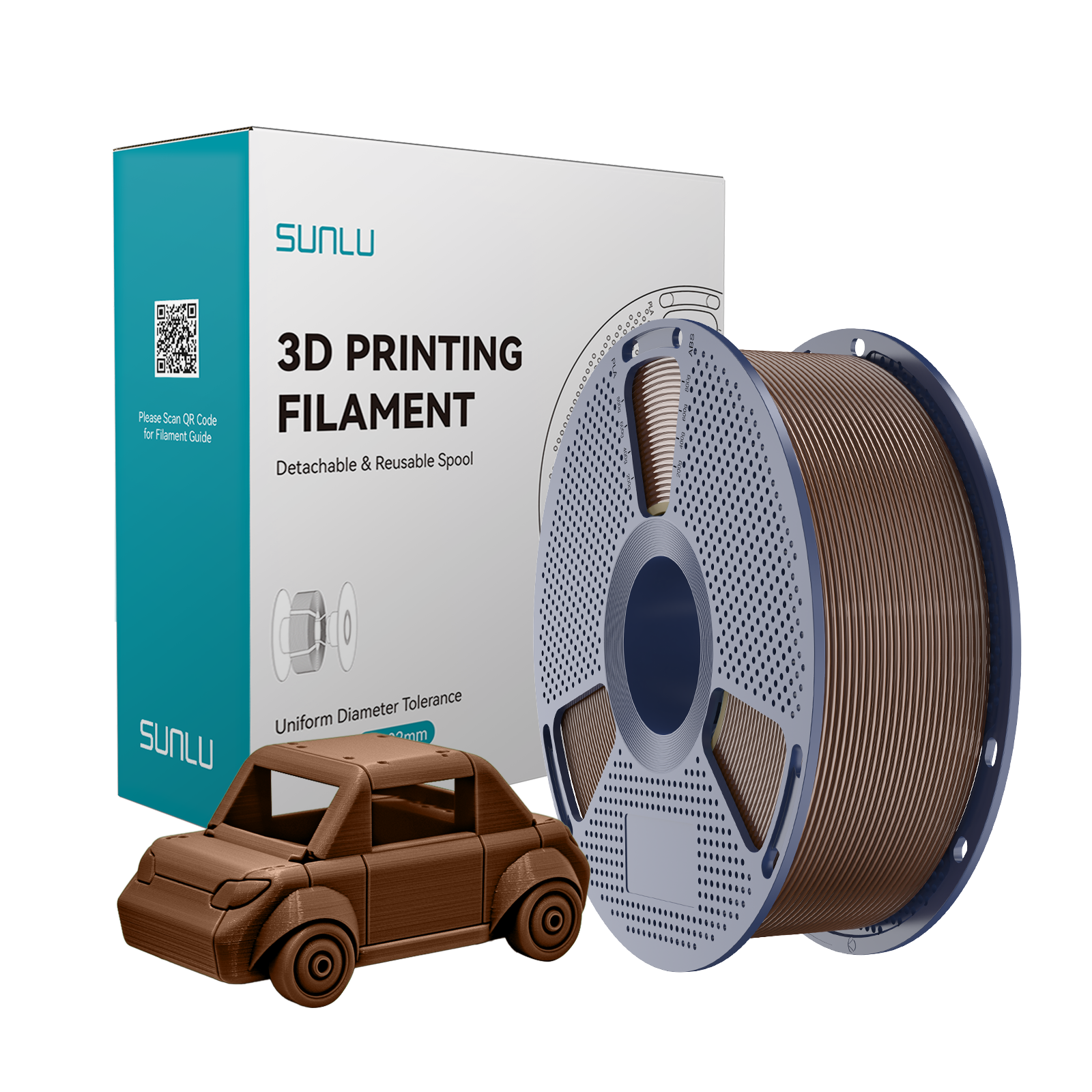 Filament SUNLU PETG Coffee Brown Brązowy Kawowy 1kg 1,75mm