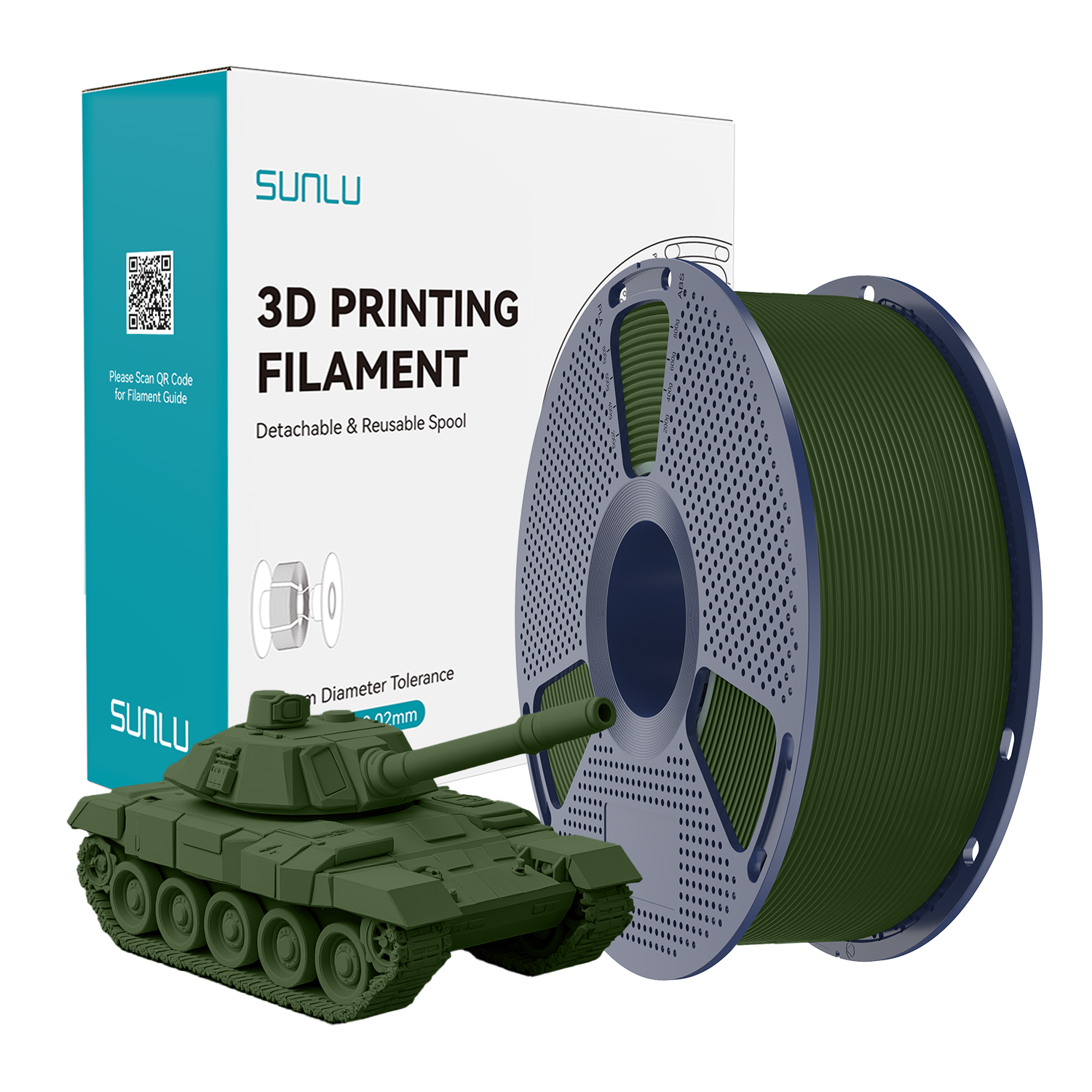 Filament SUNLU High Speed PLA+ Olive Green Zielony Oliwkowy 1kg 1,75mm