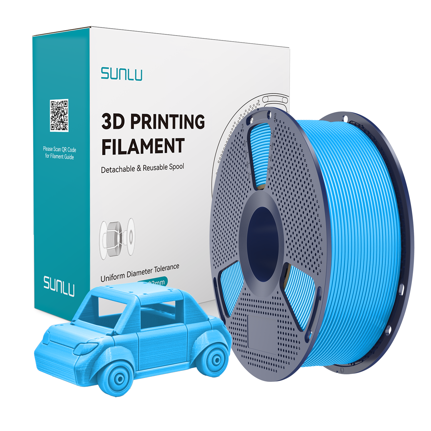 Filament SUNLU PETG Cyan Cyjan 1kg 1,75mm