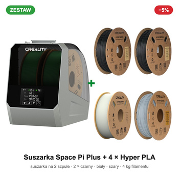 Zestaw: suszarka Creality Space Pi Plus + 4 × Hyper PLA 1 kg (czarny, biały, szary)
