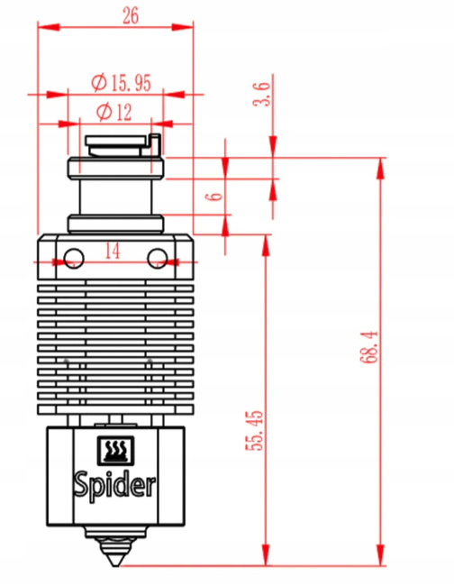 GARDZIEL GŁOWICY DO CREALITY SPIDER HOTEND