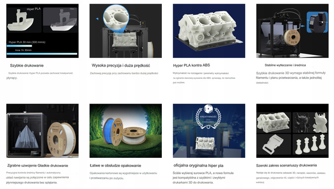 CREALITY HYPER SPEED PLA 1KG TĘCZOWY RAINBOW WILD BLOSSOM LONG 1,75mm