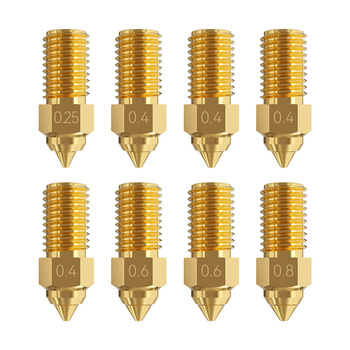Zestaw dysz Creality High-Speed M6 8 szt. 0.25/0.4/0.6/0.8 – mosiądz, do Ender-3 V3 SE/Ender-5 S1/Ender-7