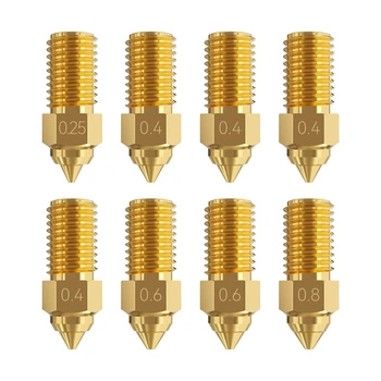 Zestaw dysz Creality High-Speed M6 8 szt. 0.25/0.4/0.6/0.8 – mosiądz, do Ender-3 V3 SE/Ender-5 S1/Ender-7